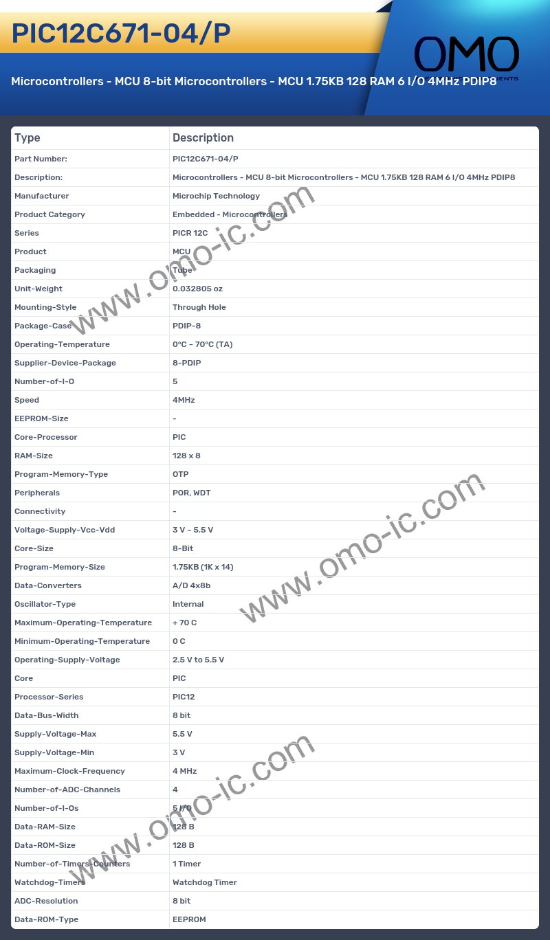 PIC12C671-04/P