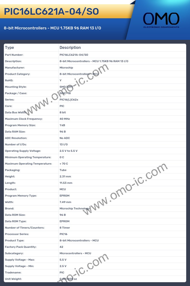 PIC16LC621A-04/SO