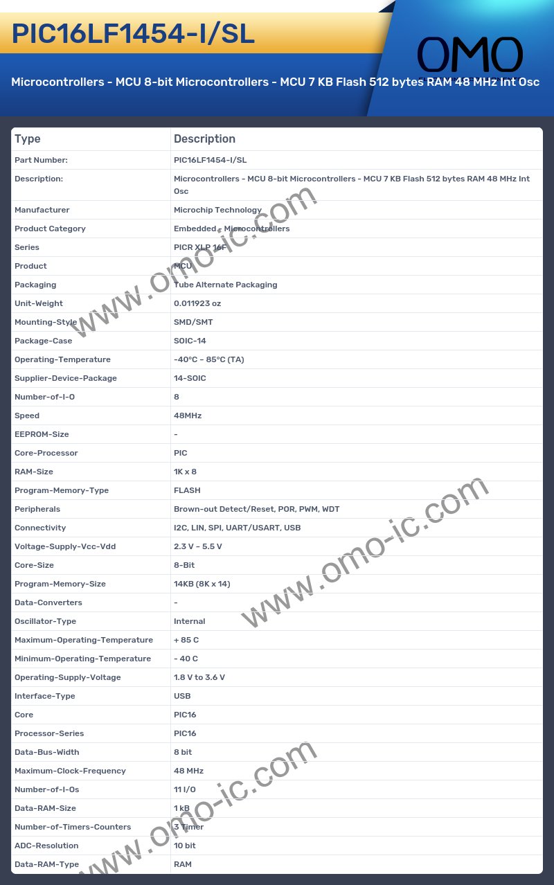 PIC16LF1454-I/SL