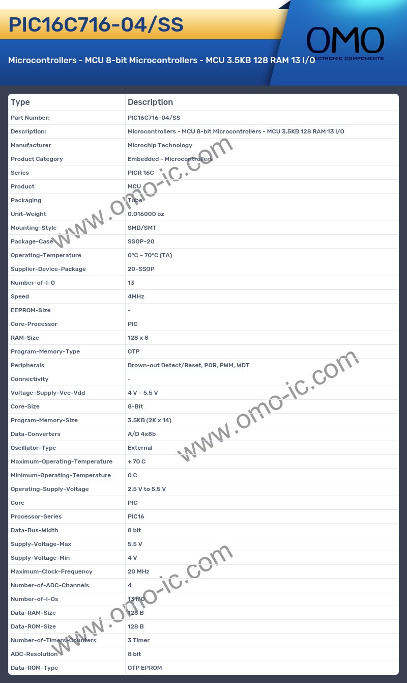 PIC16C716-04/SS