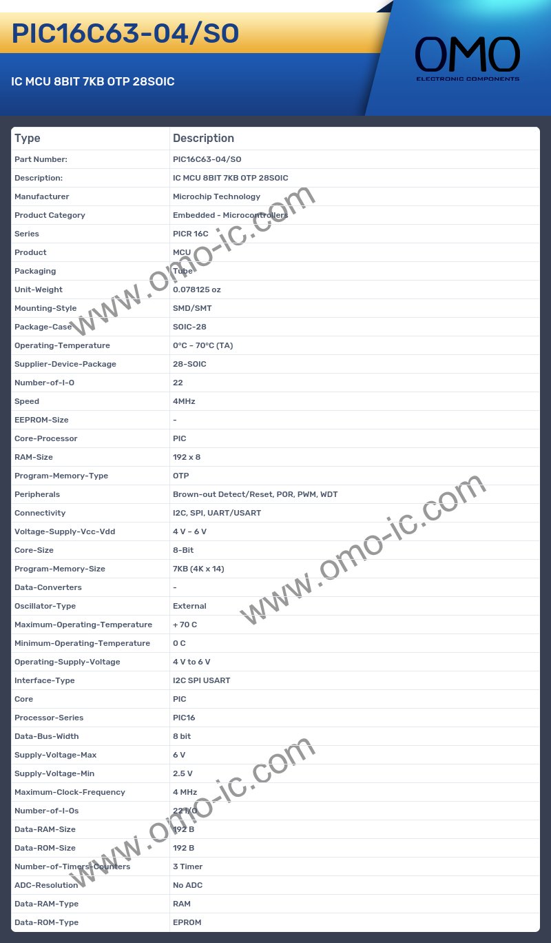PIC16C63-04/SO