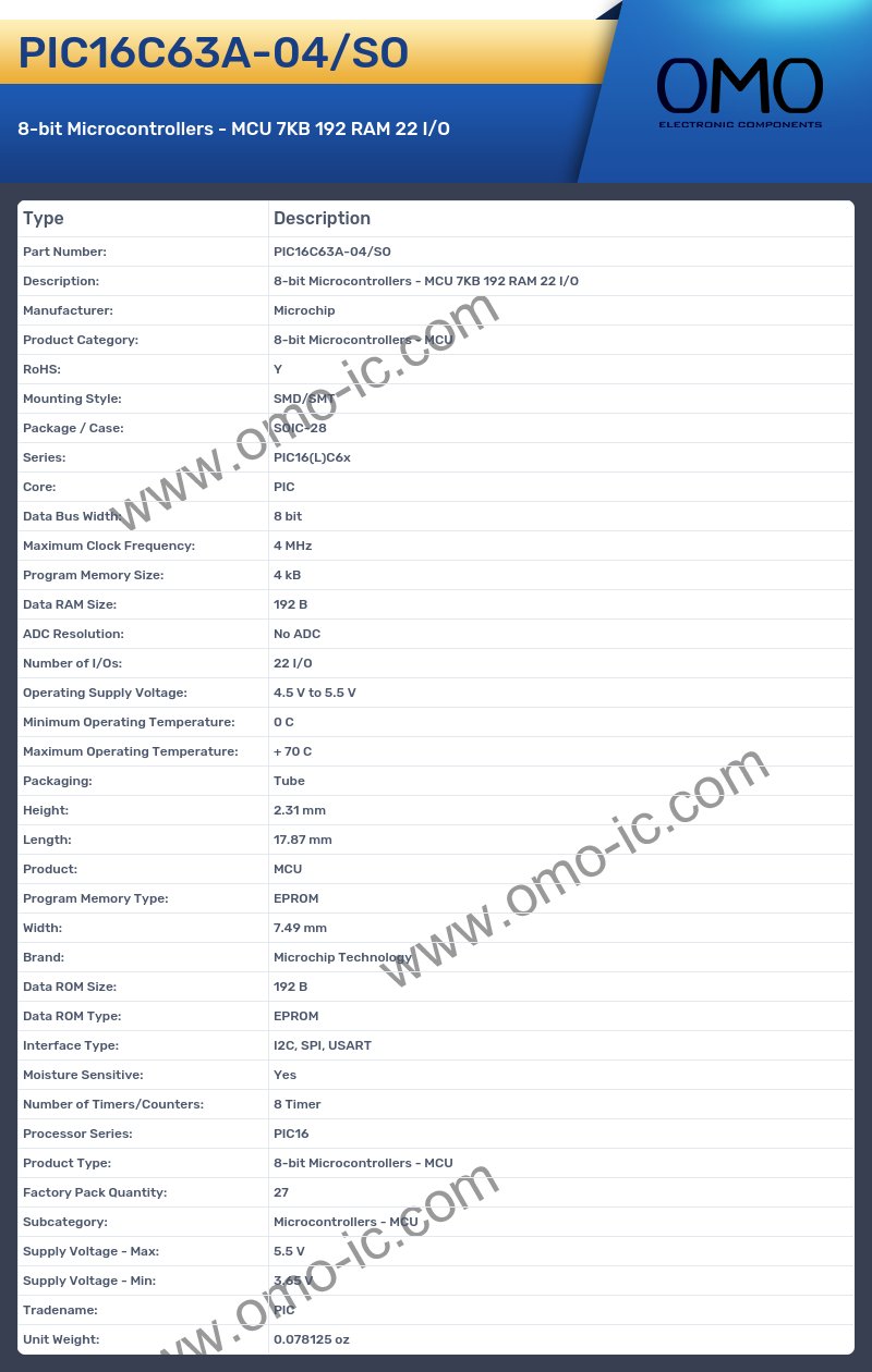PIC16C63A-04/SO
