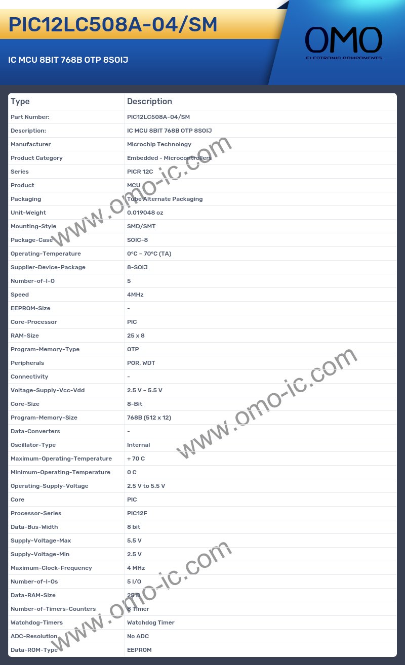 PIC12LC508A-04/SM