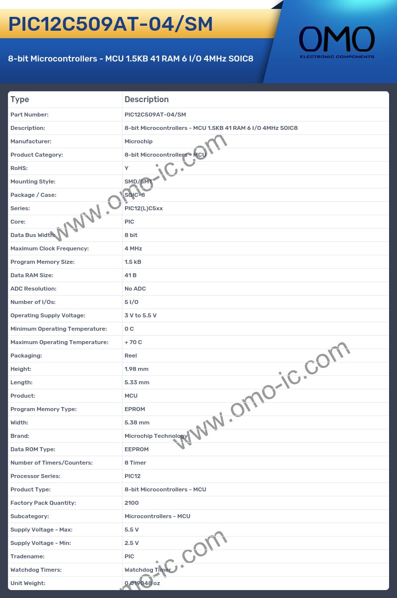 PIC12C509AT-04/SM