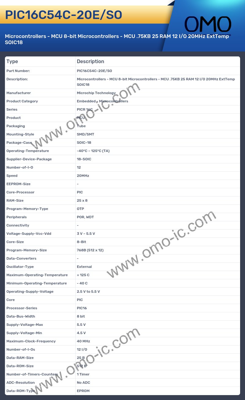 PIC16C54C-20E/SO