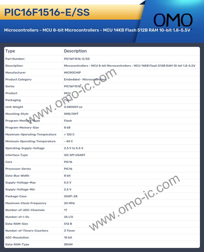 PIC16F1516-E/SS