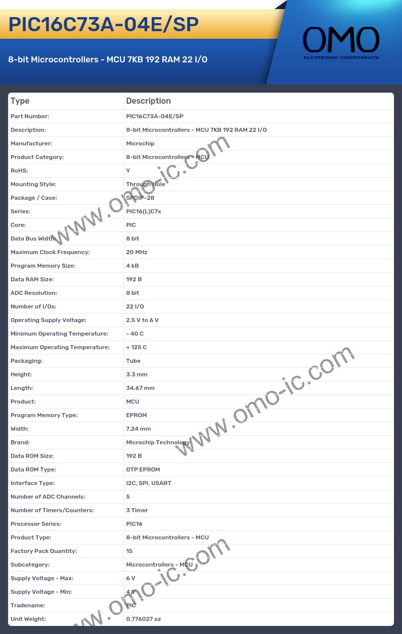 PIC16C73A-04E/SP