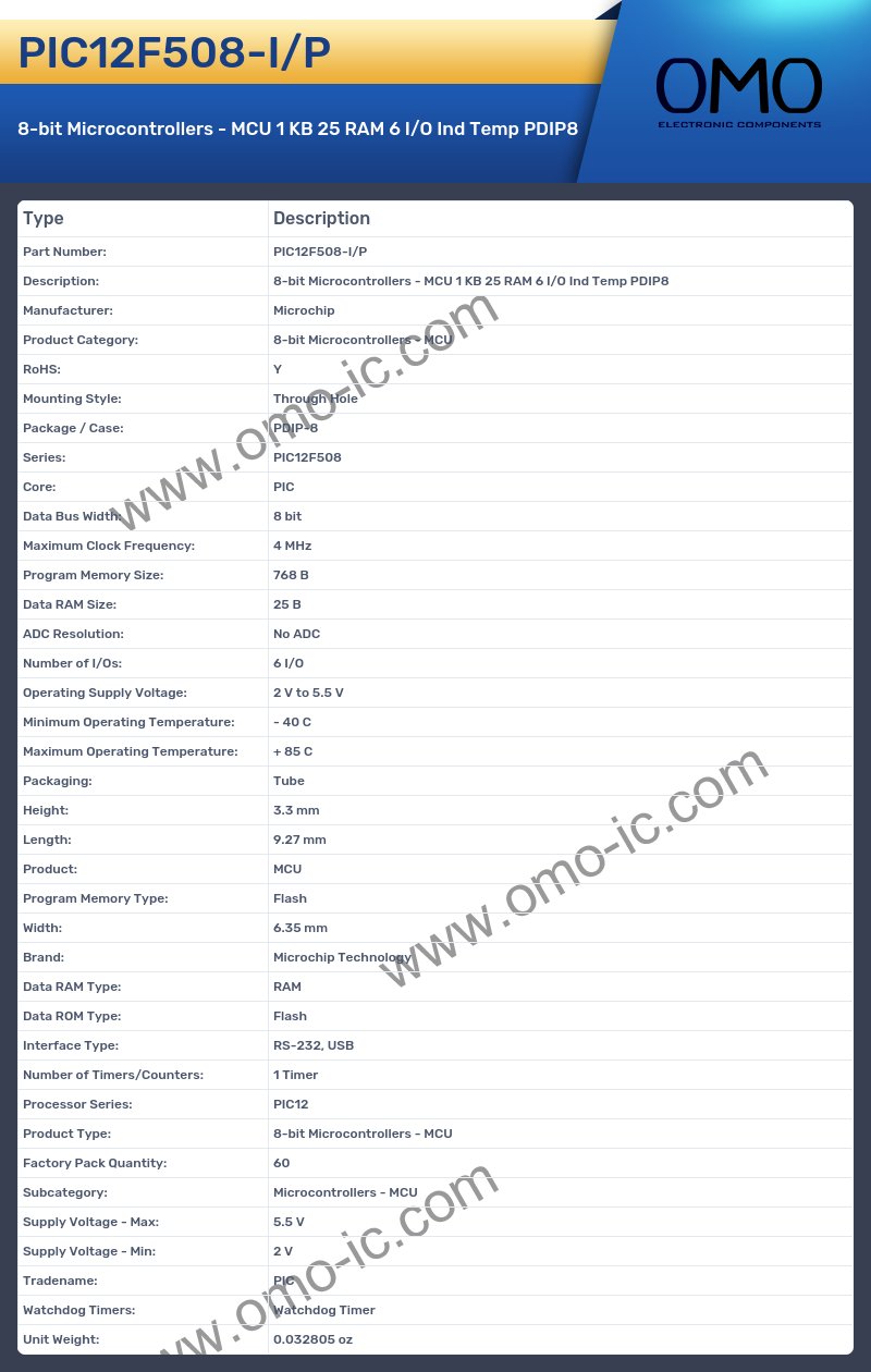 PIC12F508-I/P