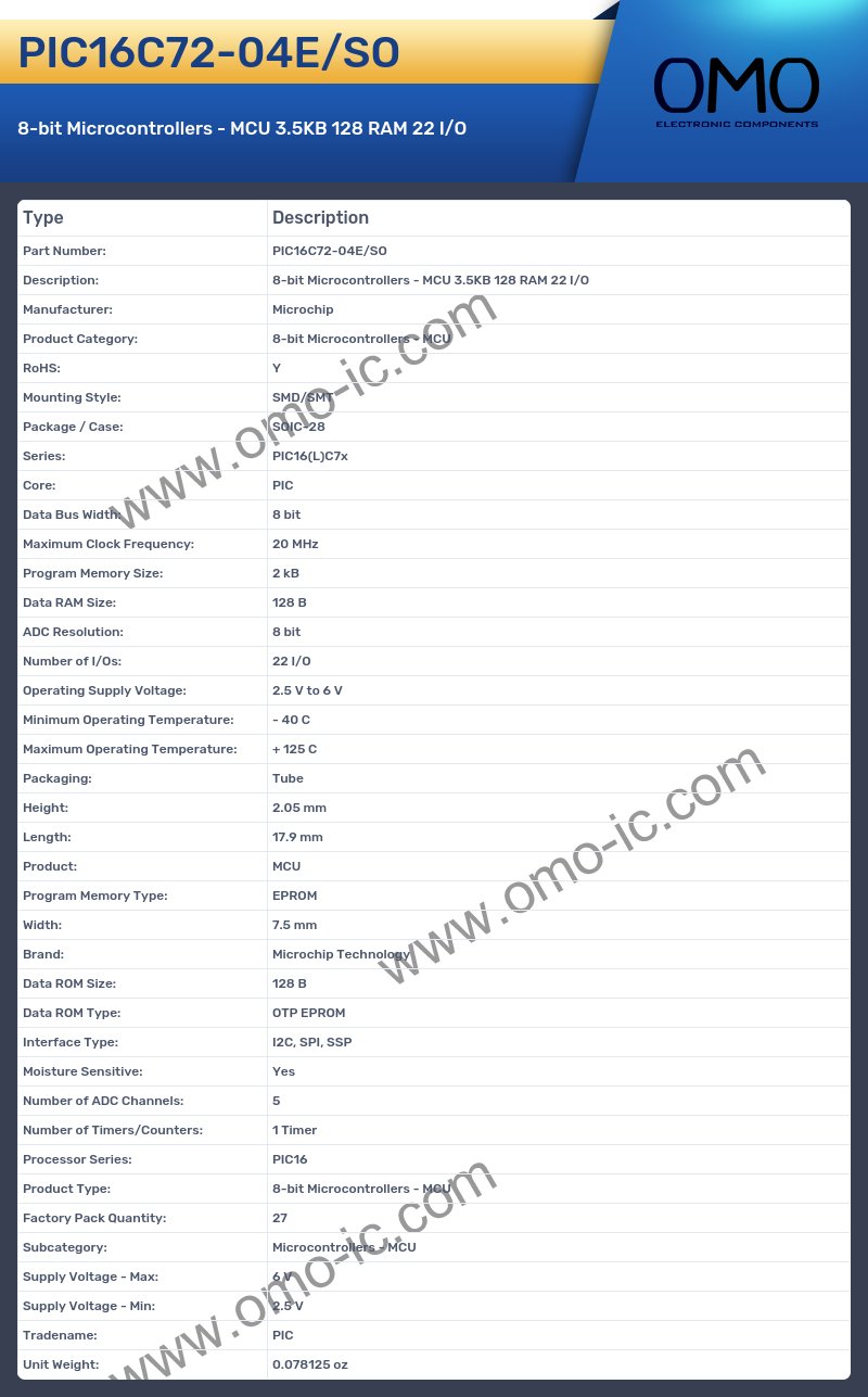 PIC16C72-04E/SO