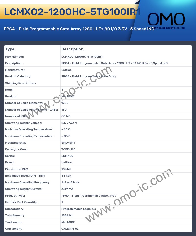LCMXO2-1200HC-5TG100IR1