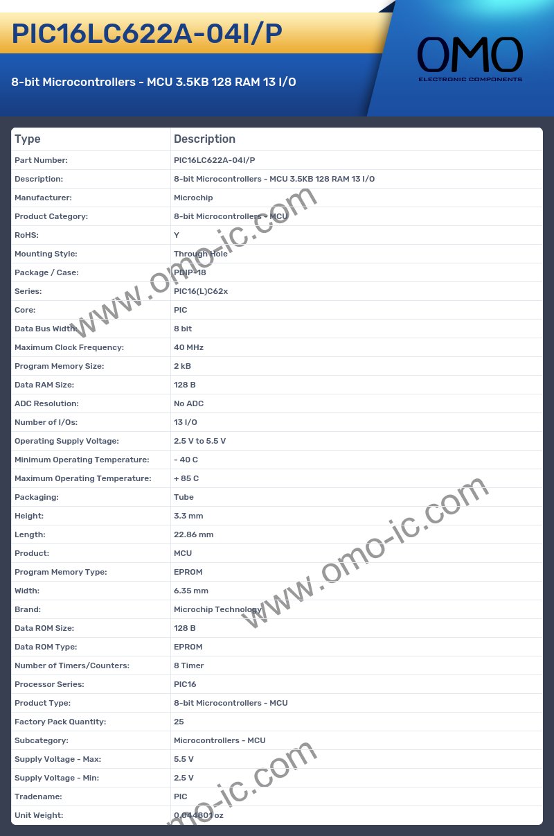 PIC16LC622A-04I/P