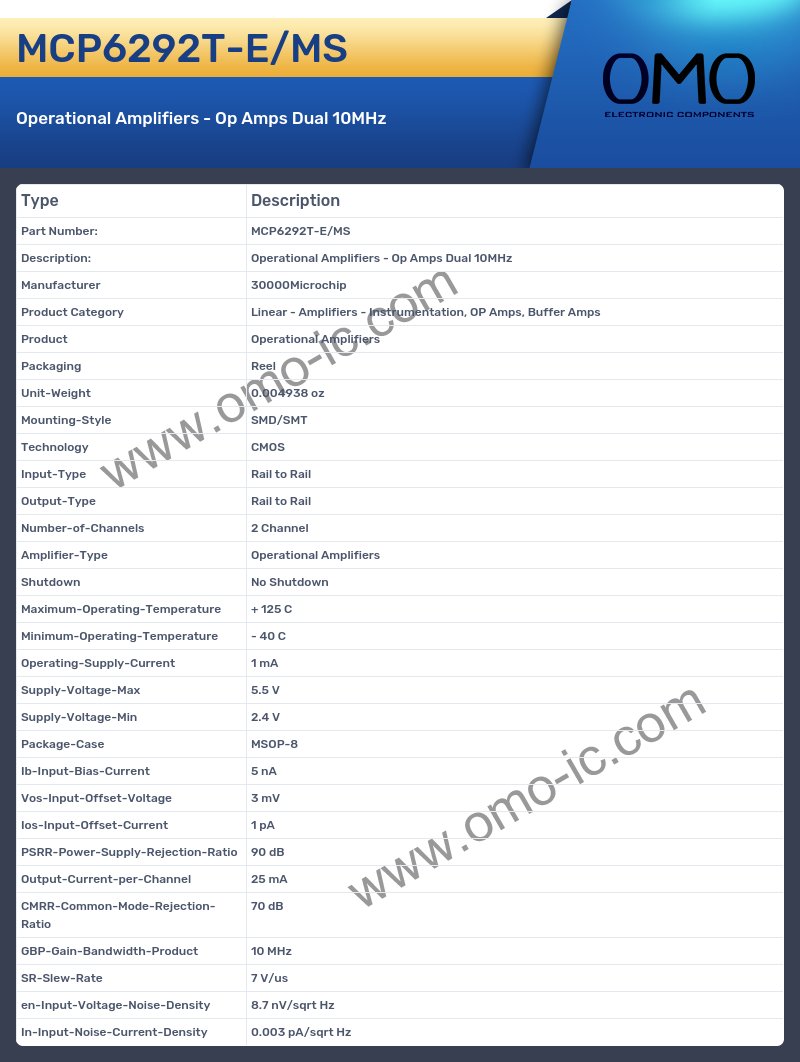 MCP6292T-E/MS