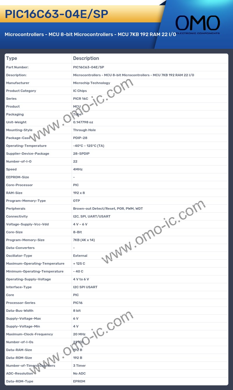 PIC16C63-04E/SP