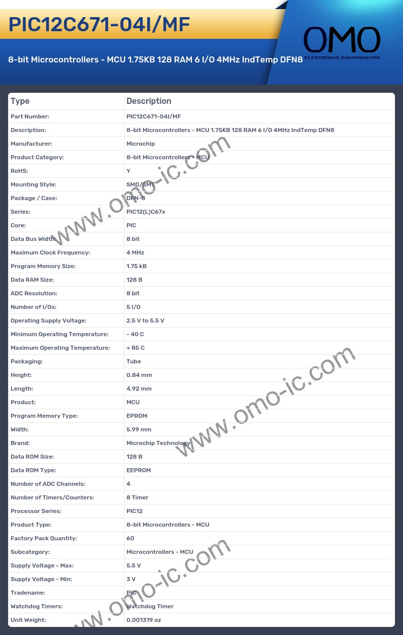 PIC12C671-04I/MF