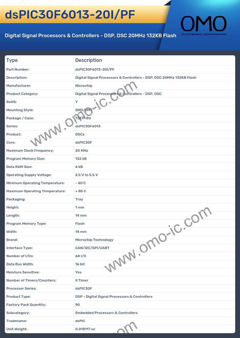 dsPIC30F6013-20I/PF
