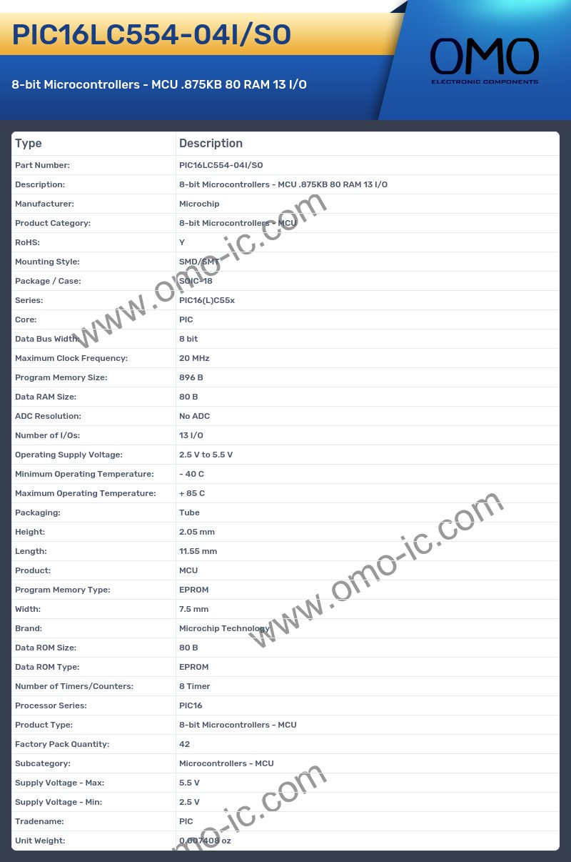 PIC16LC554-04I/SO