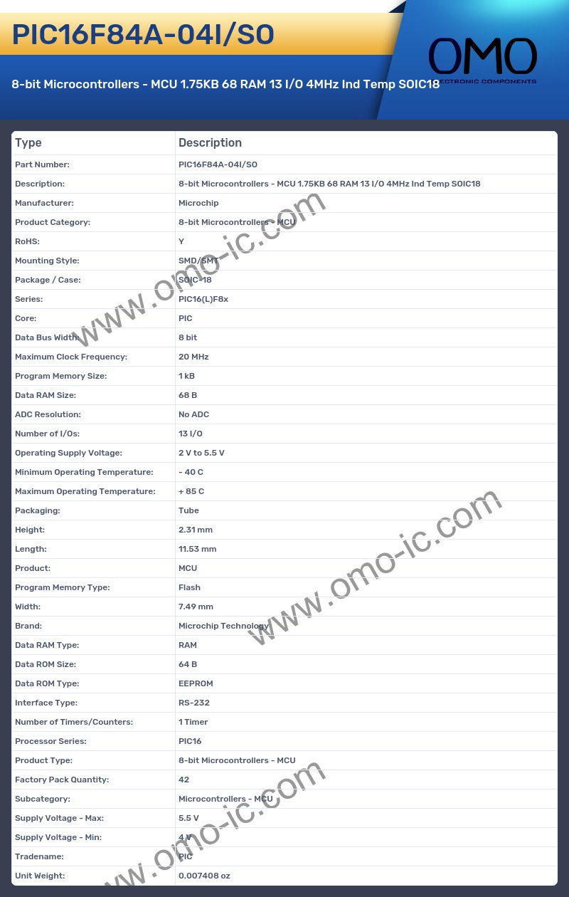 PIC16F84A-04I/SO