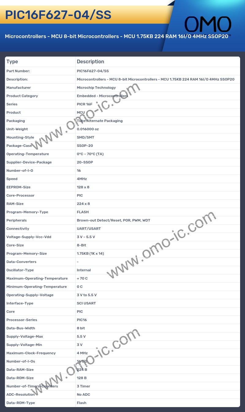 PIC16F627-04/SS