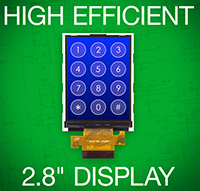 2.8" TFT LCD with High-Efficiency LED Backlig