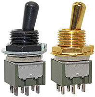 M Series Miniature Toggles in Black Chrome or Gold